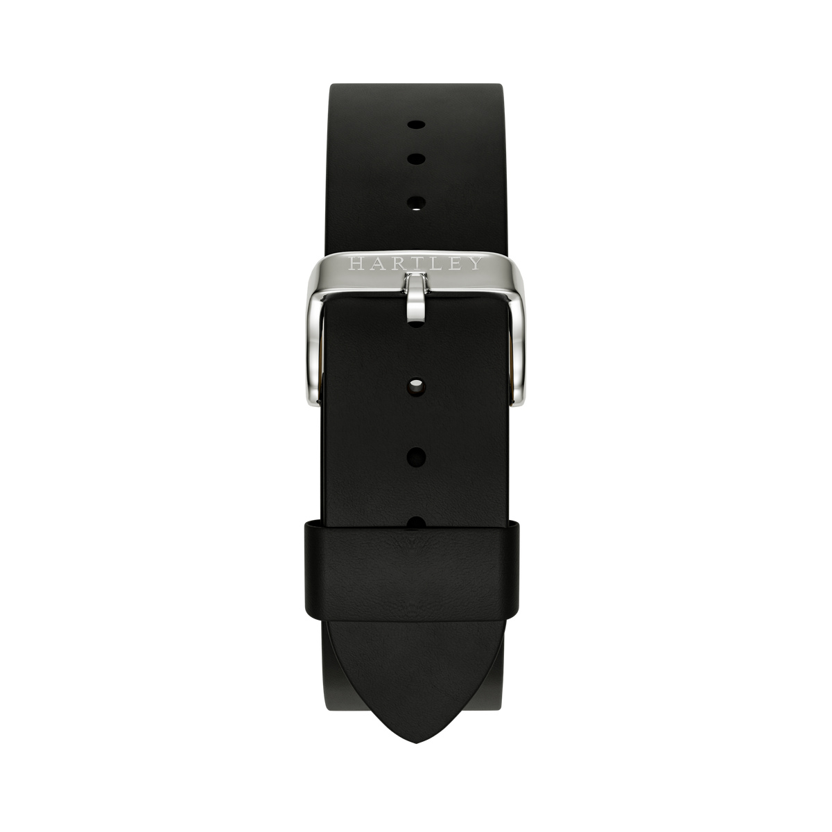 BLACK LEATHER STRAP WITH SILVER BUCKLE