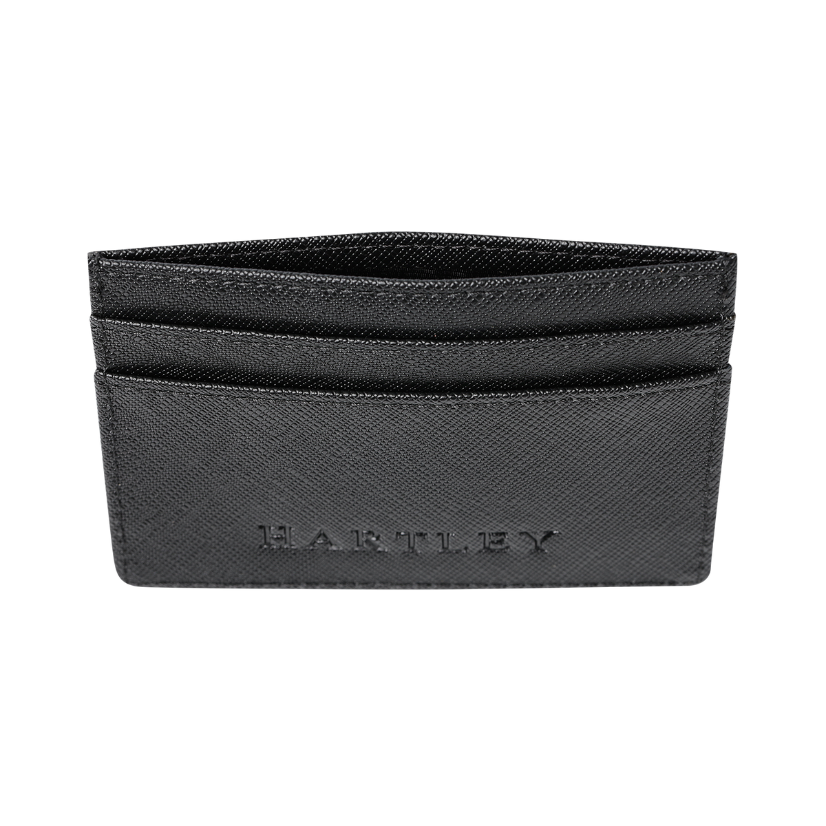 Hartley Black Saffiano Italian Wallet Opened