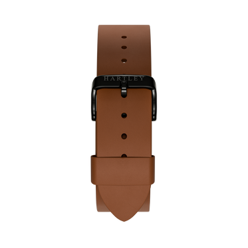 BROWN LEATHER STRAP WITH BLACK BUCKLE