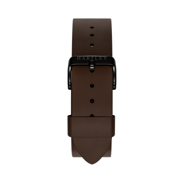 DARK BROWN LEATHER STRAP WITH BLACK BUCKLE