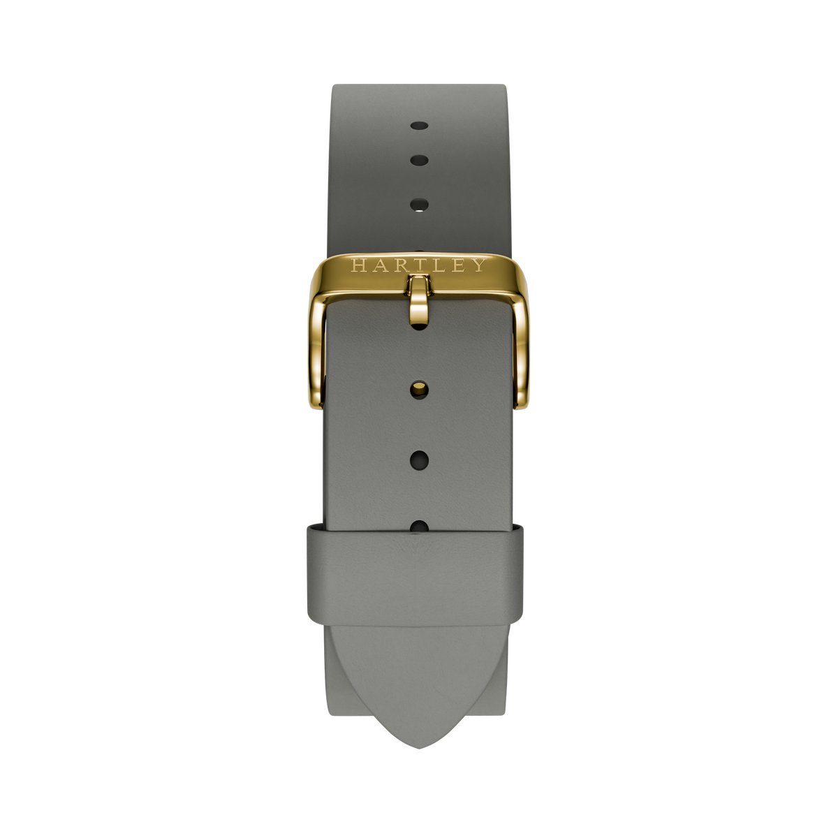 GREY LEATHER STRAP WITH GOLD BUCKLE