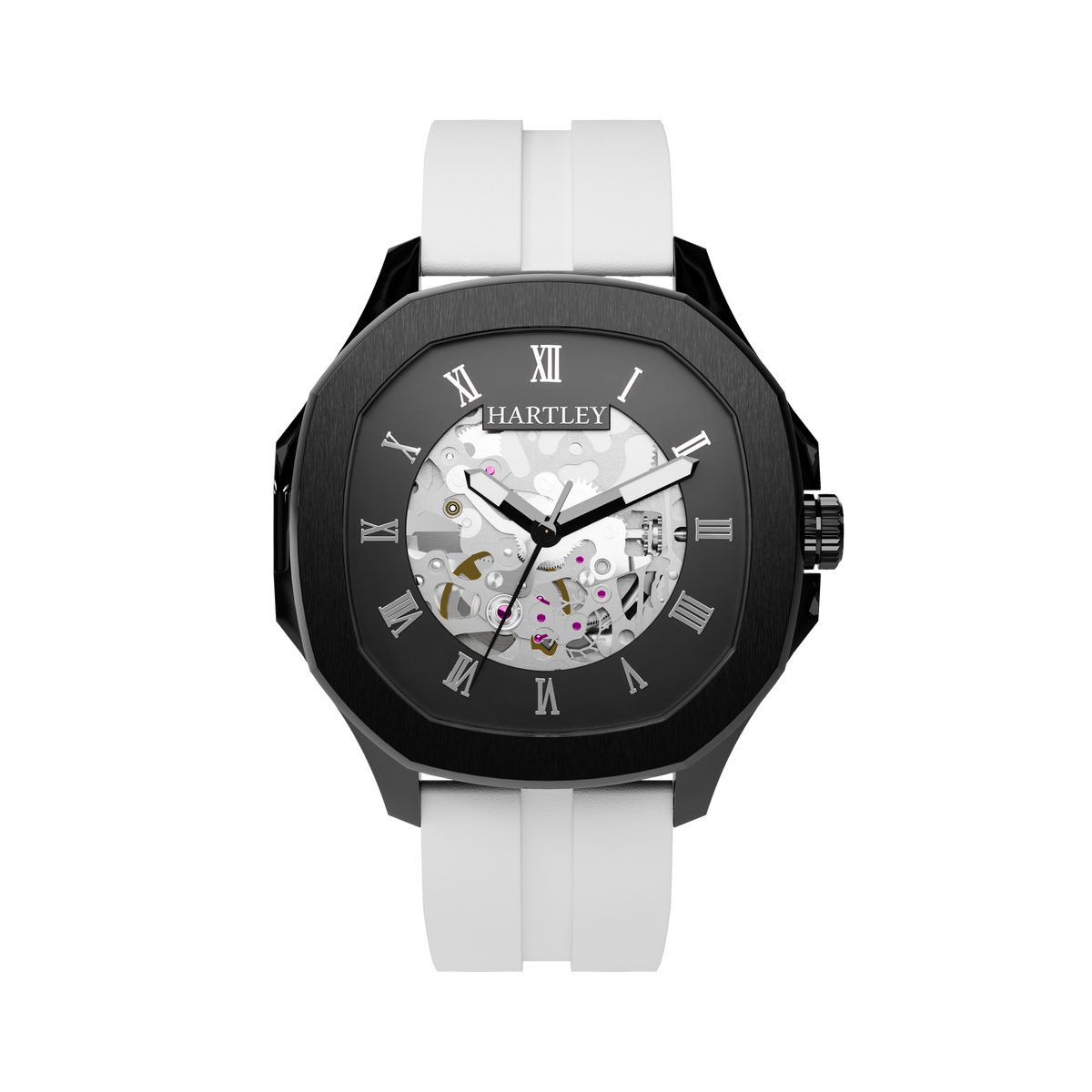 HARTLEY LEGACY BLACK WHITE SILICONE FRONT VIEW