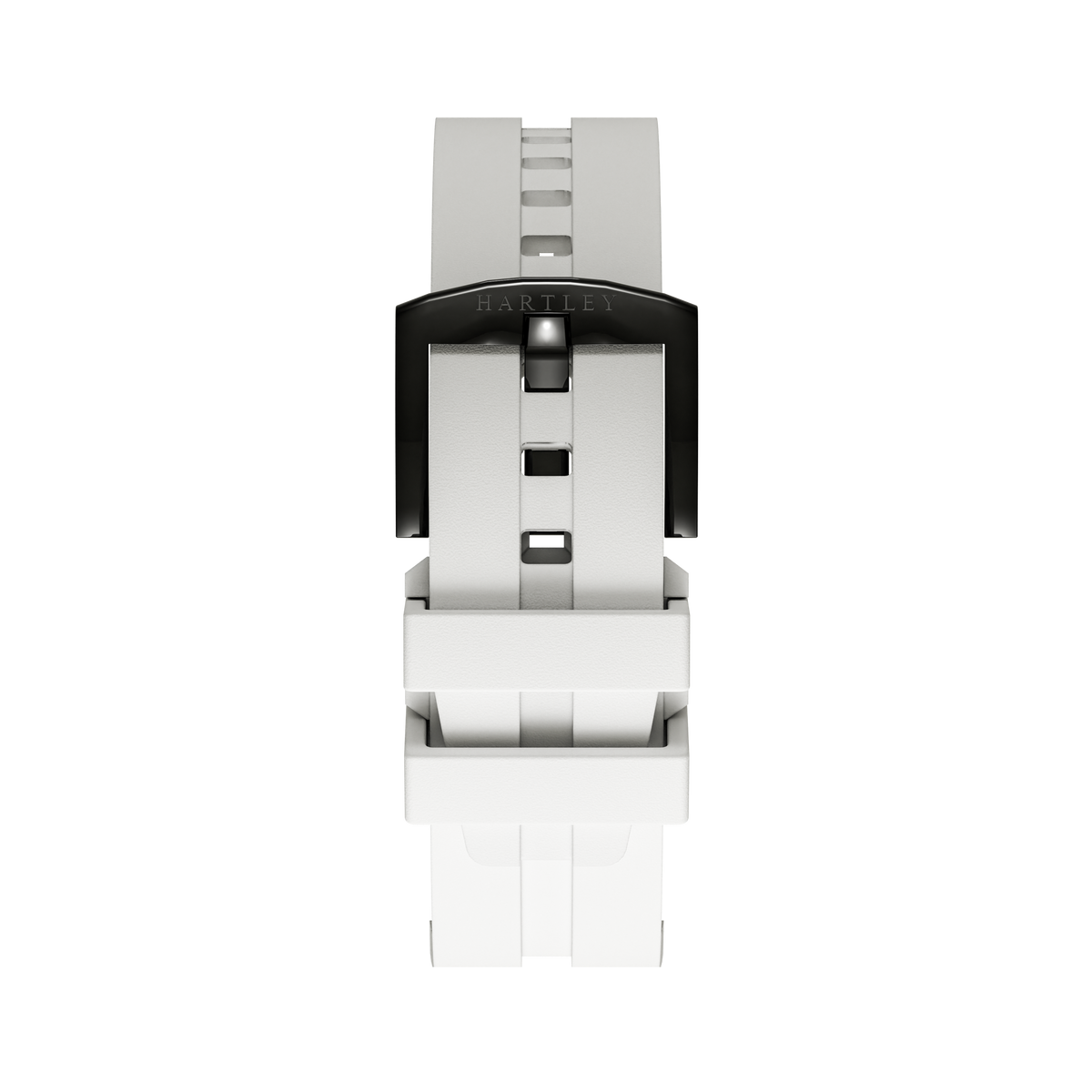 WHITE SILICONE STRAP WITH BLACK BUCKLE